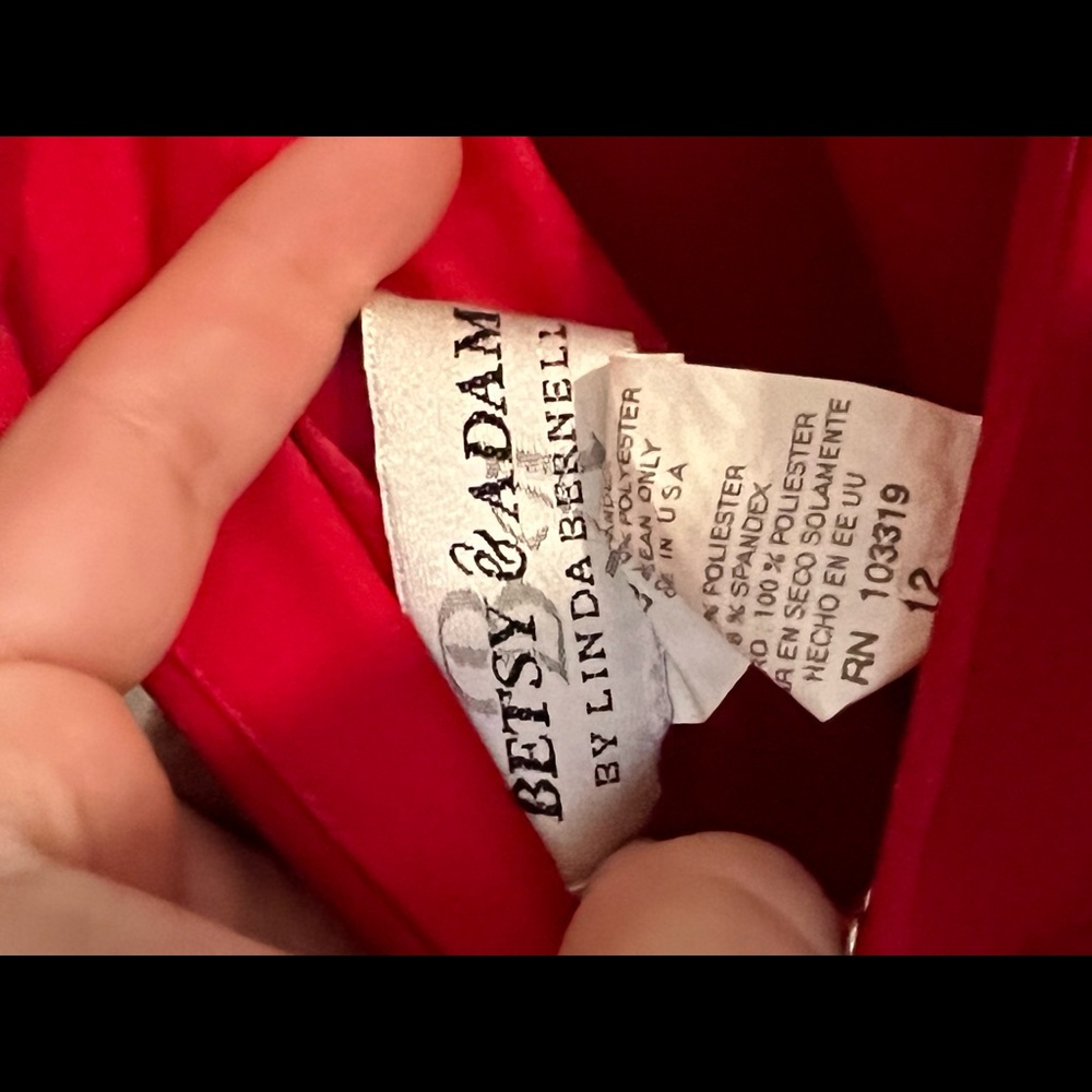 Betsy & Adam floor length red gown formal prom - Picture 4 of 5